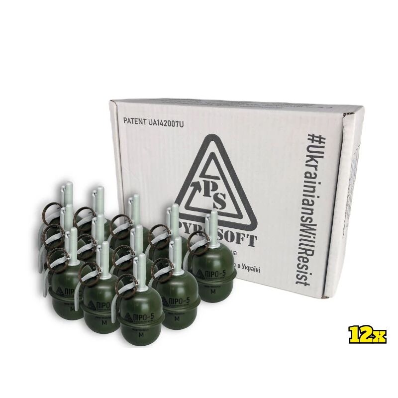 Pyrosoft Airsoft Hand Grenade PIRO-5G (Peas- Pack of 12)